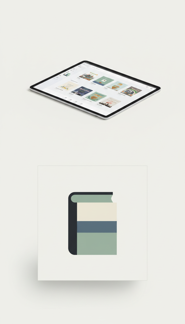 Minimalist digital packaging for eBook download